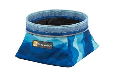 Ruffwear Quencher Collapsible Dog Bowl Packable Food Water Bowl with Waterproof Lining WaterResistant Shell Reflective Trim Lightweight 42 Cups 1 L Coastal Mountains Medium