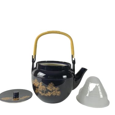 JapanBargain Japanese Plastic Teapot Melamine Tea Pot for Home or Restaurant Made in Japan Black Color 54 oz