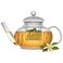 JoyJolt Fluted Glass Teapot Set 34oz Stovetop Safe Tea Kettle Borosilicate Clear Kettle with Removable Glass Infuser Blooming and Loose Leaf Tea Maker and Brewer