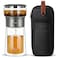 ZENS Modern Glass Tea Infuser Teapot Smart One Touch Tea Maker for Loose Tea Diffusers with Insulated Mug and Portable Tea Kits Cool Gongfu Tea Pot for Black Tea Lover Gifts