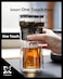 ZENS Cool Glass Teapot with Infuser Smart One Touch Tea Maker for Loose Tea Diffusers with Insulated Mug and Portable Tea Kits Enchanted Teapot Alternatives for Tea Lover Gifts