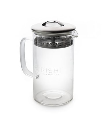 Rishi Tea Simple Brew Teapot For 20oz Loose Tea Preparation Builtin Strainer Everyday Teaware Easy to Clean Borosilicate Glass Enjoy Hot or Iced 600ml