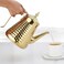SANQIAHOME 16L54oz Stainless Steel Hammer Patterned Teapot With Removeable InfuserLoose leaf coverGold