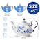 DivnPorc Bone China European Style Floral Ceramic Teapot 45oz Perfect for Tea Sets Loose Tea and Parties