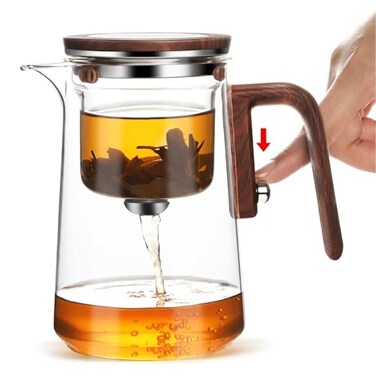 SINTENILL Enchant Tea Pot 800ml271oz Witchcraft Magic Glass Teapot Magnetic Water Separation Design Borosilicate Infuser Pot with Strainer for Loose Leaf Herbal Teas Ideal for Tea Maker