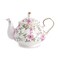 Agyiuns Flower Ceramic Teapot22oz Porcelain Tea pot for Tea Coffee Milk for Office Home Men Women as Gift White and big flowers