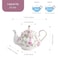 Agyiuns Flower Ceramic Teapot22oz Porcelain Tea pot for Tea Coffee Milk for Office Home Men Women as Gift White and big flowers