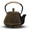 Dachenus Cast Iron Tea Pot Honeycomb Pattern Tea Kettle with Tea Leaf InfuserStovetop Tea Kettle Coated with Enameled InteriorSuitable for Brewing Loose Leaf Tea Gold