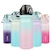 BJPKPK 18oz Insulated Water Bottle with Straw Stainless Steel Double Wall Water Bottles BPA Free Leak Proof Thermal Flask with Lockable Flip Lid and Soft Silicone SpoutBubble Gum