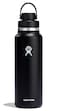 Hydro Flask Water Bottle Insulated Stainless Steel Wide Mouth Chug Lid Non Spill Leakproof in 40 Oz Black