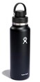 Hydro Flask Water Bottle Insulated Stainless Steel Wide Mouth Chug Lid Non Spill Leakproof in 40 Oz Black