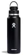 Hydro Flask Water Bottle Insulated Stainless Steel Wide Mouth Chug Lid Non Spill Leakproof in 40 Oz Black