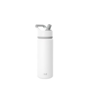 Simple Modern Kids Water Bottle with Straw Lid Vacuum Insulated Stainless Steel Metal Thermos Bottles Reusable Leak Proof BPAFree Flask for School Summit Collection 18oz Winter White Mix