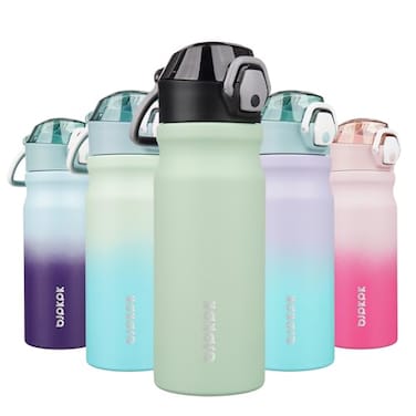 BJPKPK Stainless Steel Insulated Water Bottle with Straw Lid 18oz Reusable Metal Thermal Flask Bottles Keep Cold and HotSage
