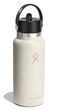 Hydro Flask Water Bottle Insulated Stainless Steel Wide Straw Lid Non Spill Leakproof in 32 Oz Ivory