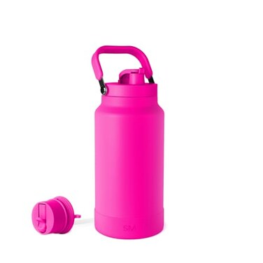 Simple Modern Trek Pivot Half Gallon Water Bottle Jug with Handle Boot Interchangeable Straw Chug Lids Large Insulated Stainless Steel Sports Camping Outdoors 64oz Raspberry Vibes
