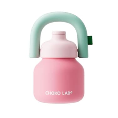 CHAKO LAB Water Bottle with Straw and Carry Handle Wide Mouth vacuum insulated stainless steel Bottles Reusable leakproof and BPAfree 33ozPinkRed