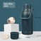 Konokyo Insulated Water Bottle with Handle and StrapVacuum Travel Tumbler with Cup LidThermo Coffee Cup for Hot Cold Drinks 40 OZNavy Blue
