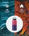 BUZIO 32 oz Water Bottle Insulated with Straw 3 lid and Carrying Pouch Leak Proof AntiSlip Stainless Steel Water Flask Jug Cold for 48 Hrs Double Vacuum Thermo Canteen Pearlescent Red Black
