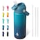 BJPKPK Insulated Water Bottle with Straw Lid 18oz Thermo Water Bottles with Soft Nozzle Flex Handle Nonslip Boot BPA Free Leak Proof Stainless Steel Metal Thermo Tumblers CupsVast