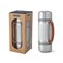 BLACKBLUM BLACKBLUM Insulated Explorer Flask Duo Vacuum Insulated 304 Stainless Steel Flask with Leak Proof Lid Nylon Carry Strap and two doublewalled steel cups Keeps Hot and Cold for 24 hours 1L
