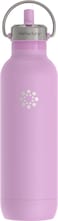 Lifefactory Stainless Steel Vacuum Insulated Sports Bottle with Straw Cap 24 Ounce Pink