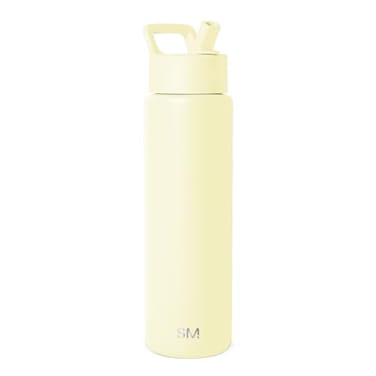 Simple Modern Water Bottle with Straw Lid Vacuum Insulated Stainless Steel Metal Thermos Reusable Leak Proof BPAFree Flask for Sports Gym Summit Collection 30oz Buttercup