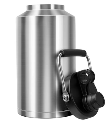GAGANIU Insulated Water Bottle 1 Gallon Jug with Handle 128 oz Stainless Steel Large Water Bottle Wide Mouth Double Vacuum for Hot Cold Drinks Stainless Steel