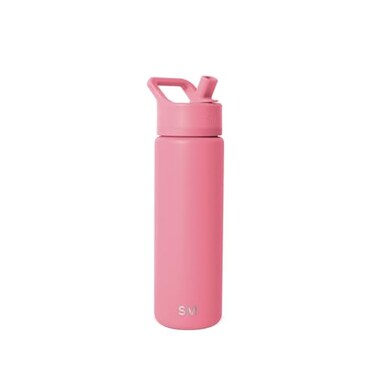 Simple Modern Water Bottle with Straw Lid Vacuum Insulated Stainless Steel Metal Reusable Leak Proof BPAFree Cup for School Summit Collection 22oz Velvet Pink