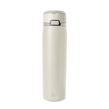 Simple Modern Mesa Loop Water Bottle with Covered Straw and Handle 24oz Cup Holder Friendly Insulated Stainless Steel Bottles for Travel Sports and School Cashew