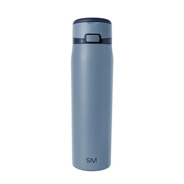 Simple Modern Mesa Loop Water Bottle with Covered Straw and Handle 24oz Cup Holder Friendly Insulated Stainless Steel Bottles for Travel Sports and School Deep Dune
