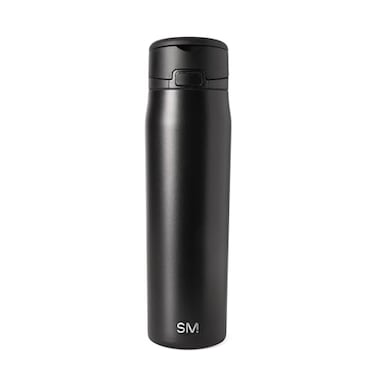 Simple Modern Mesa Loop Water Bottle with Covered Straw and Handle 30oz Cup Holder Friendly Insulated Stainless Steel Bottles for Travel Sports and School Midnight Black