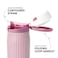 Simple Modern Mesa Loop Water Bottle with Covered Straw and Handle 24oz Cup Holder Friendly Insulated Stainless Steel Bottles for Travel Sports and School Rose Stripes
