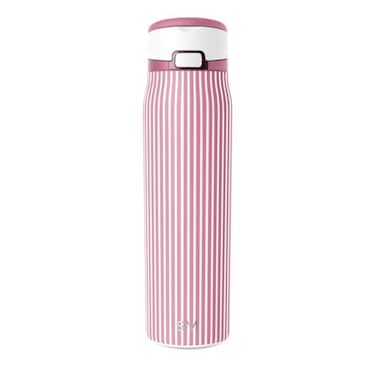 Simple Modern Mesa Loop Water Bottle with Covered Straw and Handle 24oz Cup Holder Friendly Insulated Stainless Steel Bottles for Travel Sports and School Rose Stripes