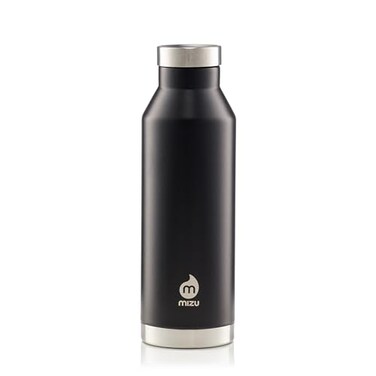 Mizu V6 19 oz Insulated Stainless Steel Water Bottle Vacuum Insulated Narrow Mouth with Leak Proof Cap Black 560 ml