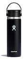 Hydro Flask Wide Mouth Bottle with Flex Sip Lid Insulated Water Bottle Travel Cup Coffee Mug Black 20 oz