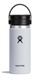 Hydro Flask Water Bottle Insulated Stainless Steel Wide Mouth Flex Sip Lid Non Spill Leakproof and Refillable in 16 Oz White