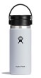 Hydro Flask Water Bottle Insulated Stainless Steel Wide Mouth Flex Sip Lid Non Spill Leakproof and Refillable in 16 Oz White