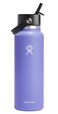 Hydro Flask 40 Oz Wide Flex Straw Cap Bottle Insulated Stainless Steel Wide Straw Lid Non Spill Leakproof in Lupine