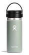 Hydro Flask Water Bottle Insulated Stainless Steel Wide Mouth Flex Sip Lid Non Spill Leakproof and Refillable in 16 Oz Agave