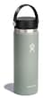 Hydro Flask Water Bottle Insulated Stainless Steel Wide Mouth Flex Lid Non Spill Leakproof and Refillable in 20 Oz Agave