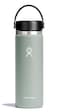 Hydro Flask Water Bottle Insulated Stainless Steel Wide Mouth Flex Lid Non Spill Leakproof and Refillable in 20 Oz Agave