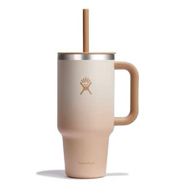 Hydro Flask 32 Oz Travel Tumbler with Handle Lid and Straw Insulated Stainless Steel in 32 Oz Honey Ombre