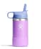 Hydro Flask Kids Water Bottle for School Stainless Steel and Insulated with Straw Cap 12 Oz in Anemone Purple