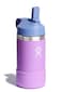 Hydro Flask Kids Water Bottle for School Stainless Steel and Insulated with Straw Cap 12 Oz in Anemone Purple