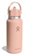 Hydro Flask Water Bottle Insulated Stainless Steel Wide Mouth Flex Straw Lid Non Spill Leakproof and Refillable in 32 Oz Seacliff