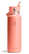 Hydro Flask Water Bottle Insulated Stainless Steel Wide Mouth Flex Straw Lid Non Spill Leakproof and Refillable in 40 Oz Sunglow