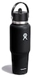 Hydro Flask Travel Water Bottle Insulated Stainless Steel Wide Straw Lid Non Spill Leakproof in 32 Oz Black