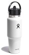 Hydro Flask Travel Water Bottle Insulated Stainless Steel Wide Straw Lid Non Spill Leakproof in 32 Oz White