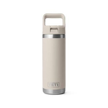 YETI Rambler 18 oz Bottle Vacuum Insulated Stainless Steel with Color Matching Straw Cap Cape Taupe